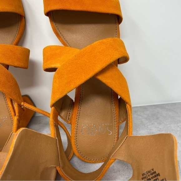 FRANCO SARTO Cider Suede Strappy Open Toe Ankle Strap Block Heel Sandals 7.5 - Picture 10 of 12